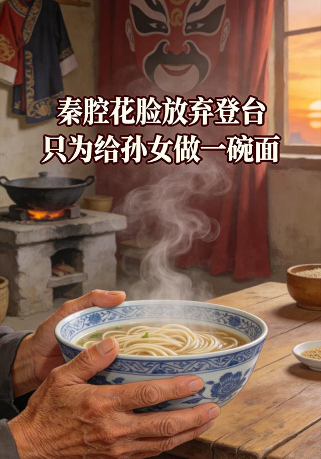 秦腔花脸放弃登台只为给孙女做一碗面