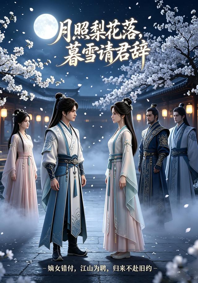 月照梨花落，暮雪请君辞