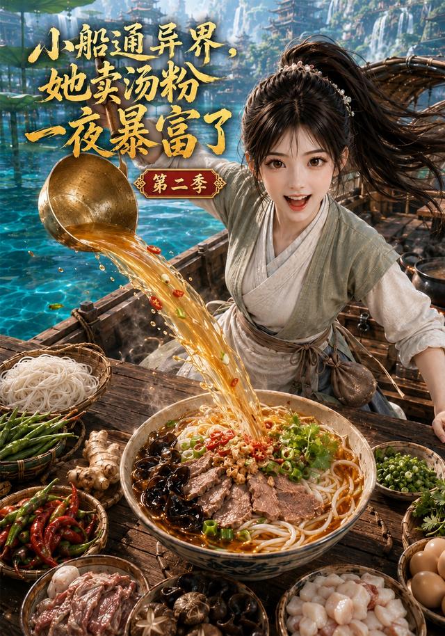 2026年奇幻漫剧《小船通异界，她卖汤粉一夜暴富了（第二季）》