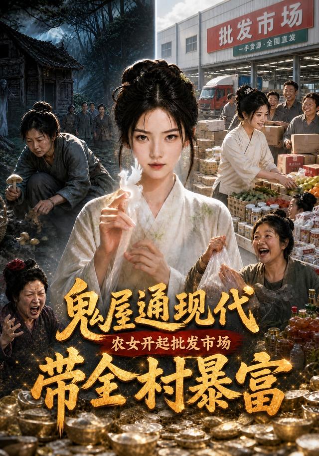 鬼屋通现代，农女开起批发市场带全村暴富