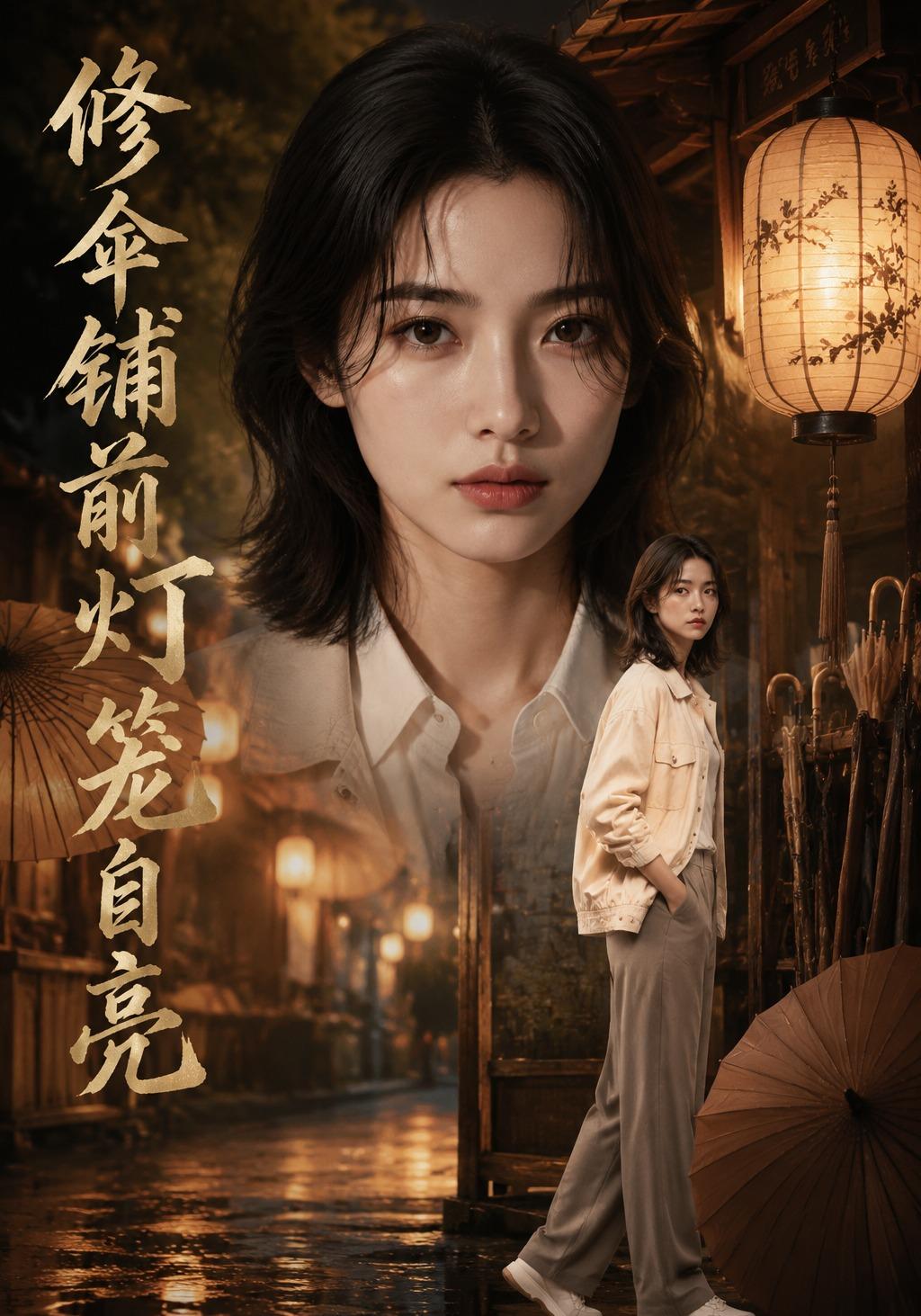 修伞铺前灯笼自亮