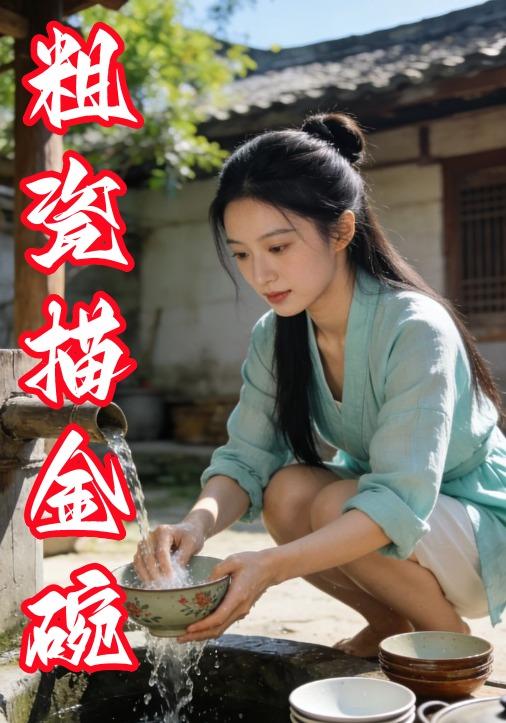 粗瓷描金碗