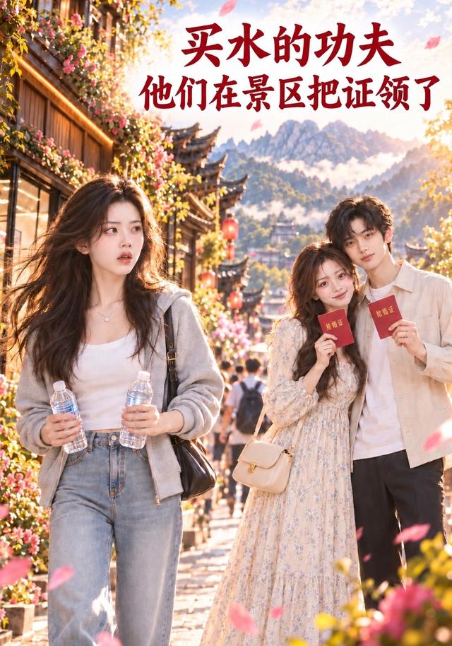 《买水的功夫他们在景区把证领了》作品海报