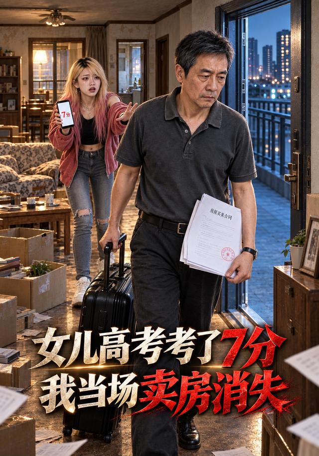 女儿高考考了7分我当场卖房消失
