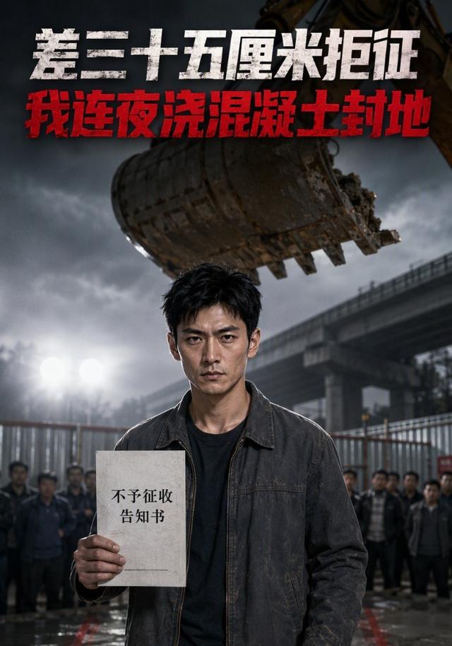 差三十五厘米拒征，我连夜浇混凝土封地