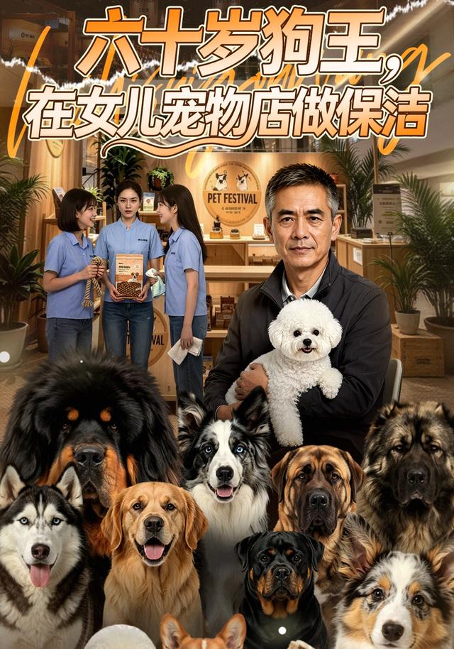 六十岁狗王，在女儿宠物店做保洁