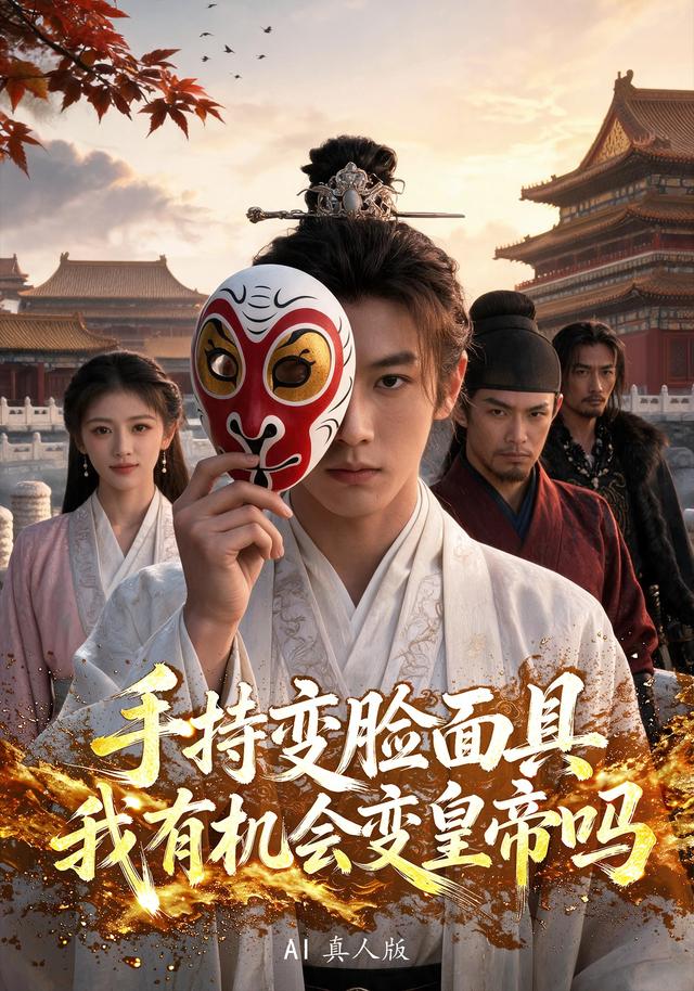 手持变脸面具我有机会变皇帝吗AI真人版