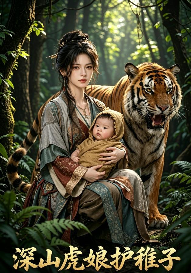 深山虎娘护稚子