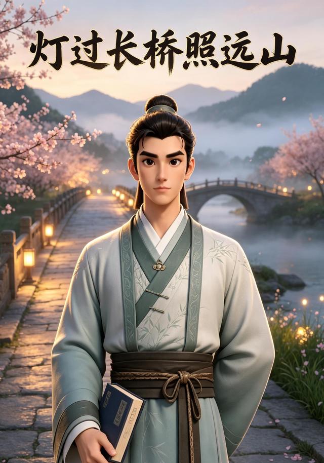 灯过长桥照远山