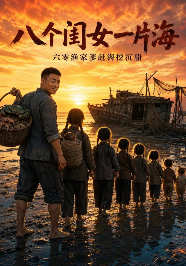 八个闺女一片海，六零渔家爹赶海挖沉船