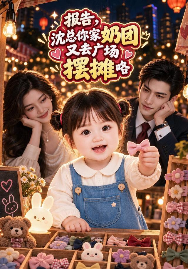 报告，沈总你家奶团又去广场摆摊咯