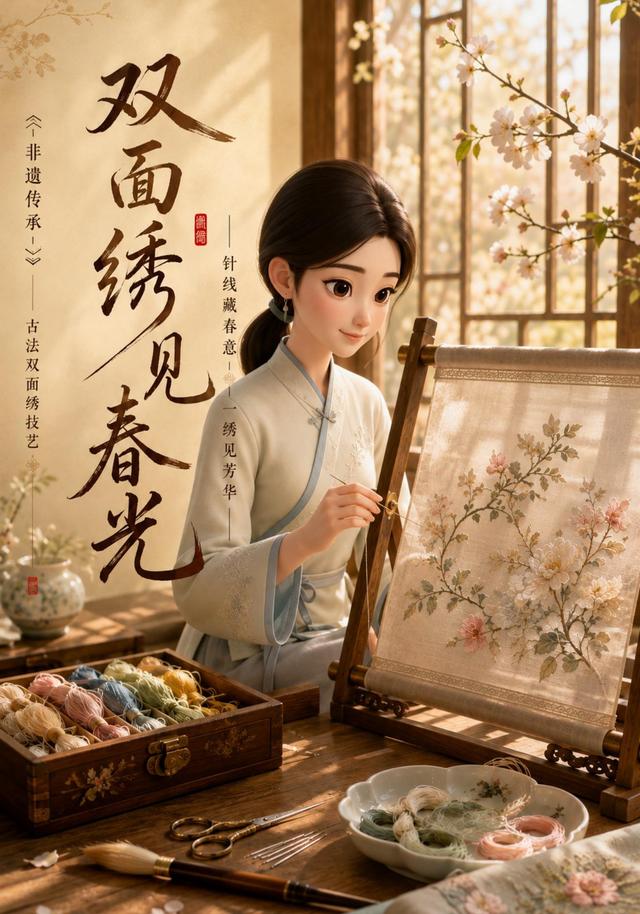 双面绣见春光