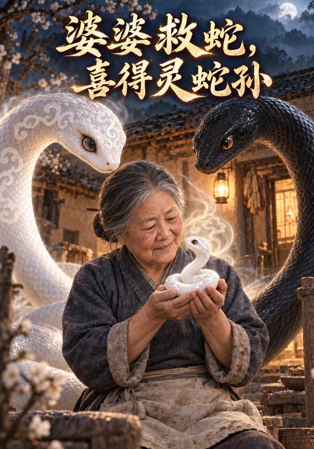 婆婆救蛇，喜得灵蛇孙