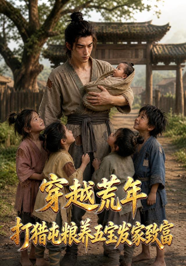 穿越荒年，打猎屯粮养五宝发家致富