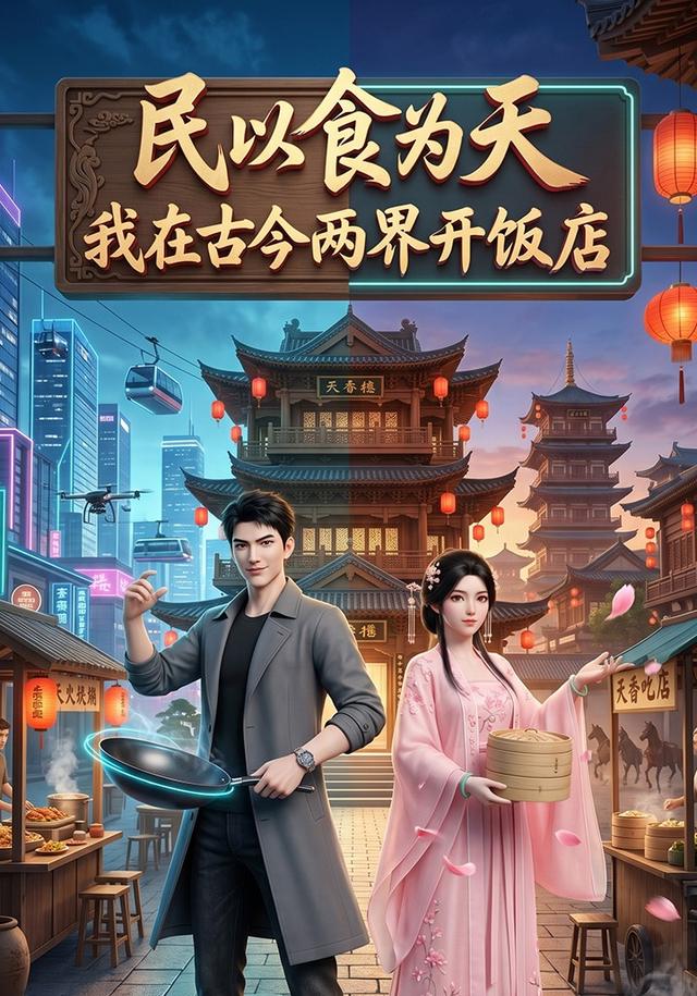 民以食为天，我在古今两界开饭店封面