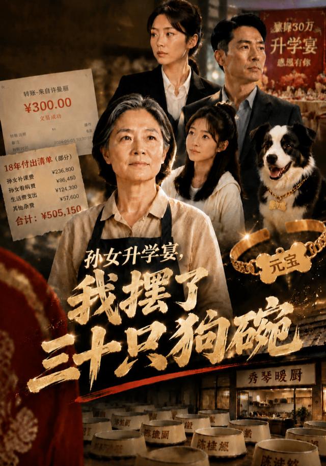 孙女升学宴，我摆了三十只狗碗