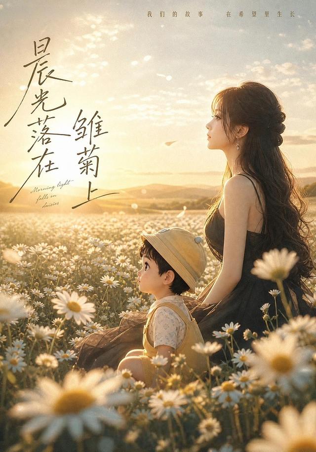 晨光落在雏菊上