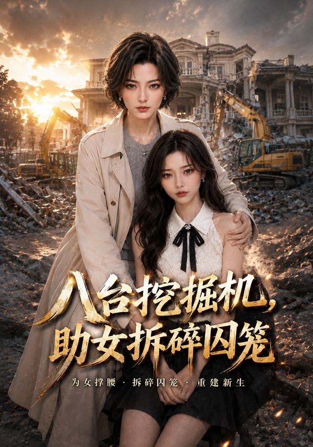 八台挖掘机，助女拆碎囚笼