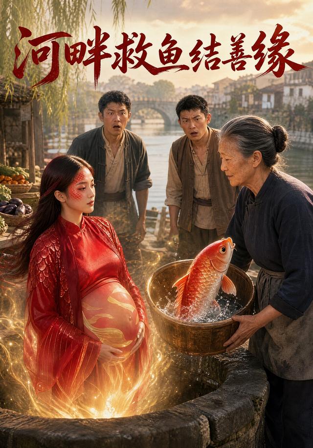 河畔救鱼结善缘封面