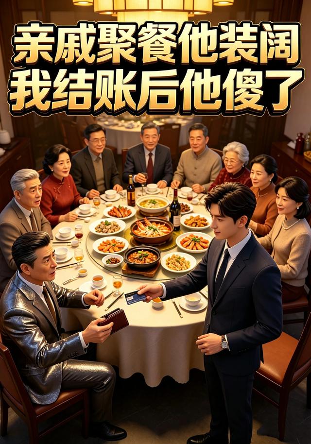亲戚聚餐他装阔，我结账后他傻了 cover