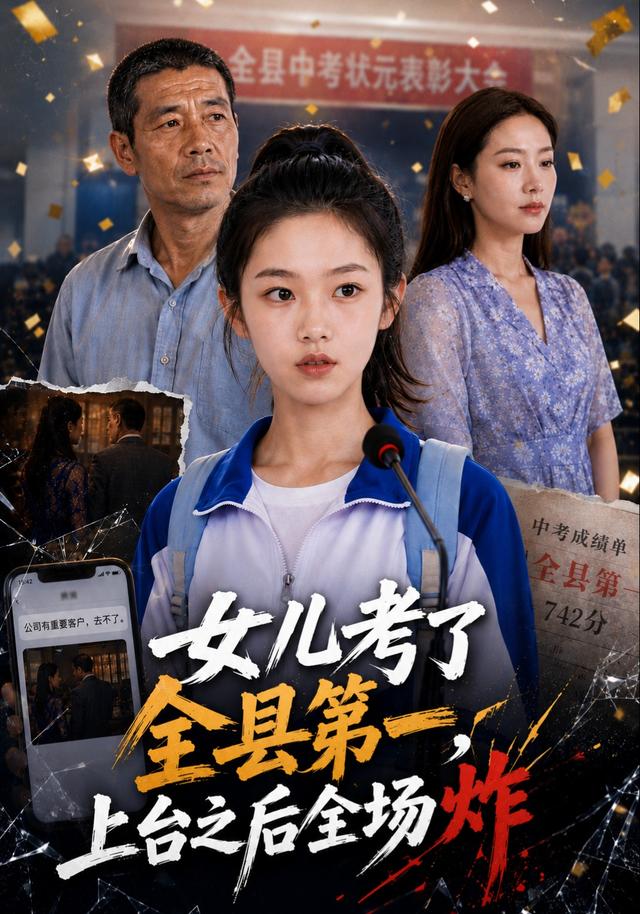 女儿考了全县第一，上台之后全场炸