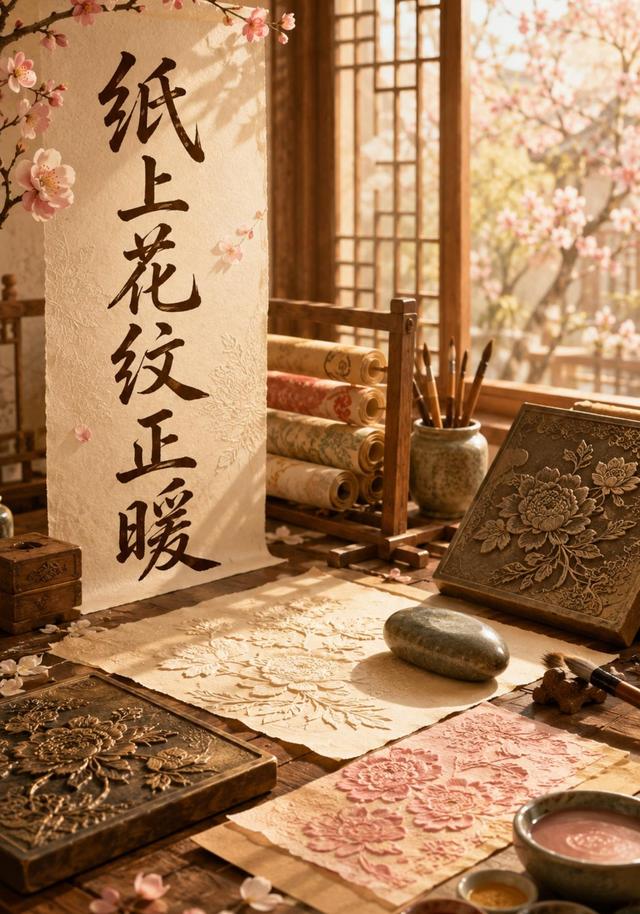 纸上花纹正暖