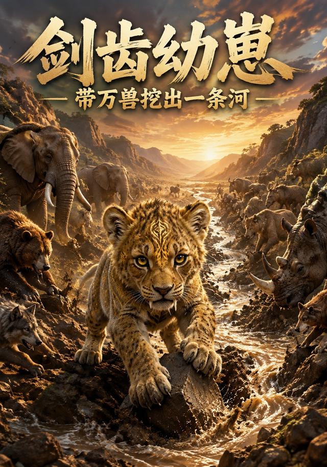 剑齿幼崽，带万兽挖出一条河