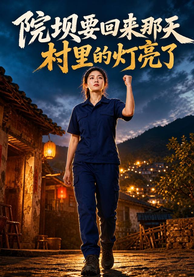 《院坝要回来那天，村里的灯亮了》作品海报