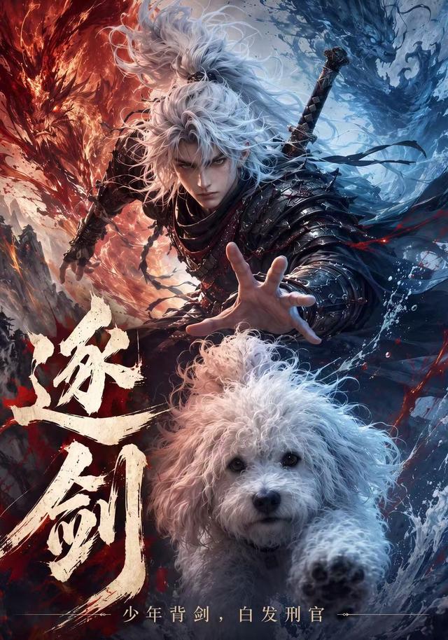 逐剑少年背剑，白发刑官