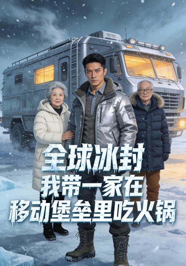 全球冰封我带一家在移动堡垒里吃火锅