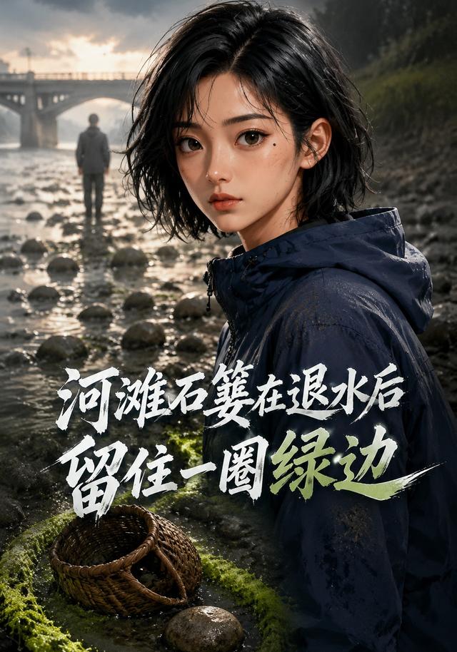 河滩石篓在退水后留住一圈绿边 cover