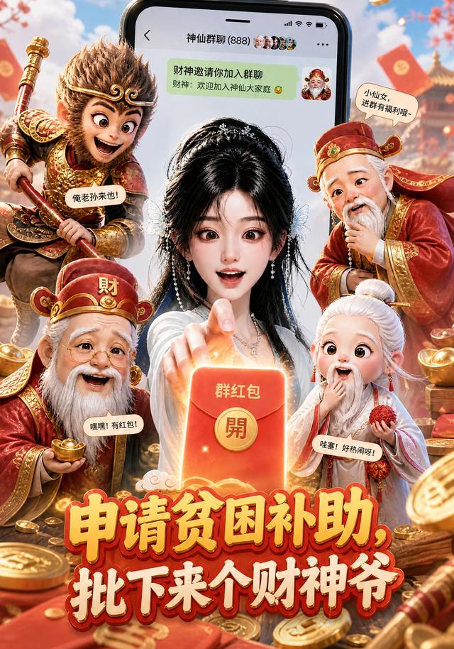 申请贫困补助，批下来个财神爷